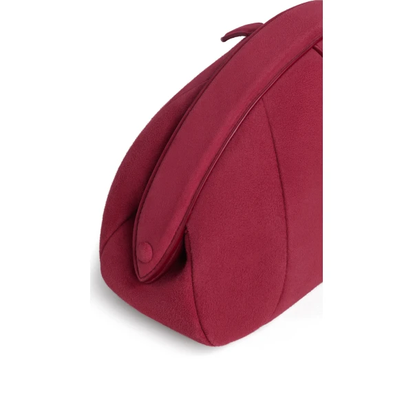 Alaia Purse Small Clutch in Suede, Carmine | Clutch Bags | Coveti