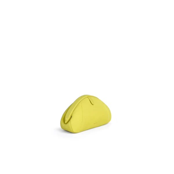 Alaia Purse Small Clutch in Suede, Lemon Yellow | Clutch Bags | Coveti