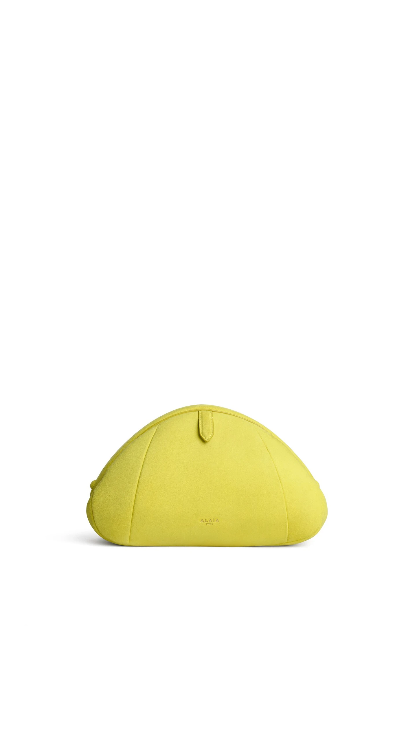 Alaia Purse Small Clutch in Suede, Lemon Yellow Alaia Purse Small Clutch in Suede, Lemon Yellow | Clutch Bags | Coveti