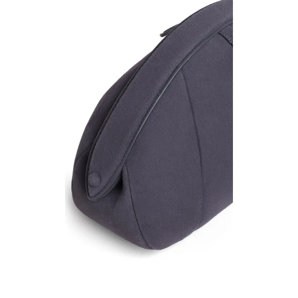 Alaia Purse Small Clutch in Suede, Violet Grey | Clutch Bags | Coveti