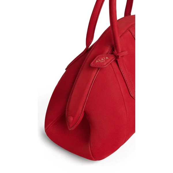 Alaia Purse Top Handle Bag in Nubuck, Bright Red | Totes & Top-Handle Bags | Coveti