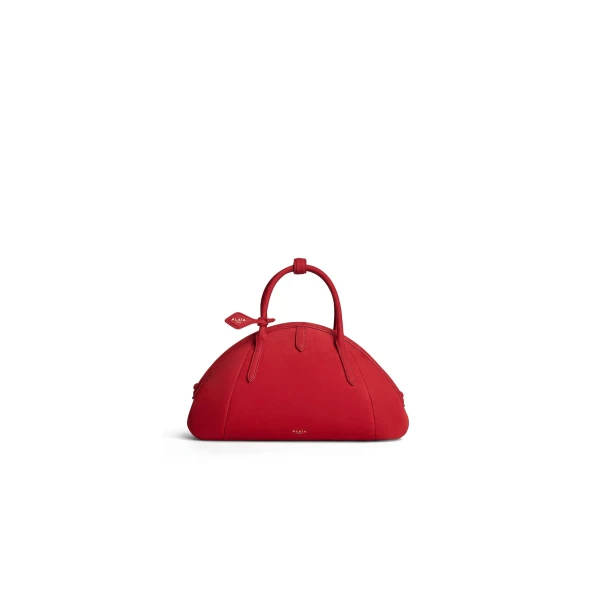 Purse Top Handle Bag in Nubuck, Bright Red