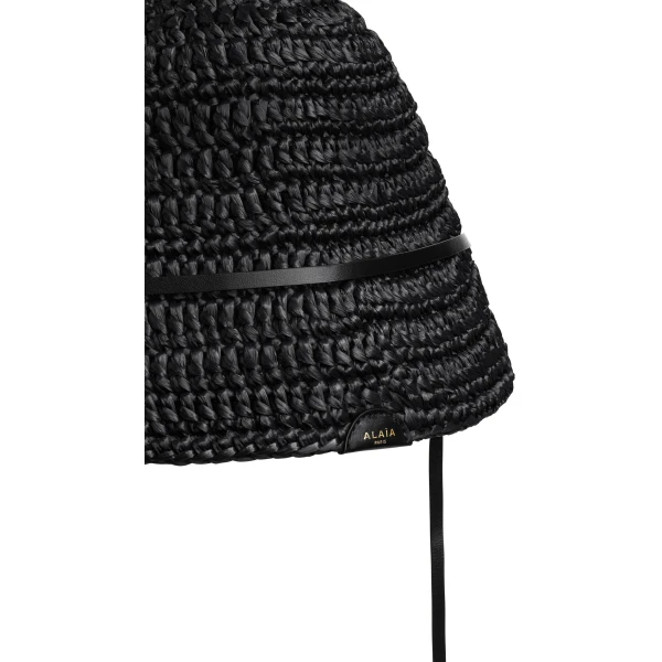 Alaia Raffia Hat in Black | Hats | Coveti