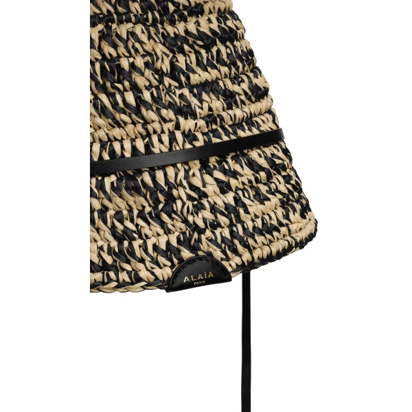 Alaia Raffia Hat in Natural and Black | Hats | Coveti