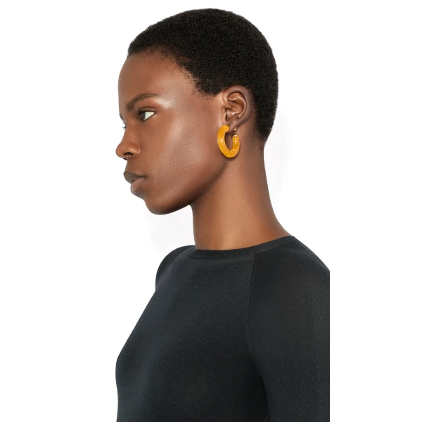 Alaia Ray Hoops in Amber | Earrings | Coveti