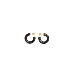 Alaia Ray Hoops in Gold and Black | Earrings | Coveti