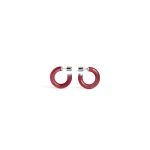 Alaia Ray Hoops in Red and Silver | Earrings | Coveti