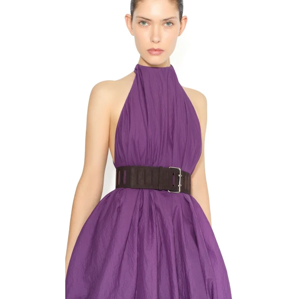 Alaia Rectangular Large Belt in Nubuck, Bordeaux | Belts | Coveti