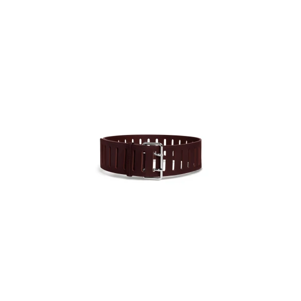 Rectangular Large Belt in Nubuck, Bordeaux