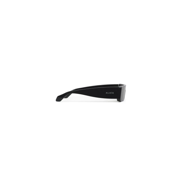 Alaia Rectangular Mask Sunglasses in Black, Sleek Frame | Sunglasses | Coveti