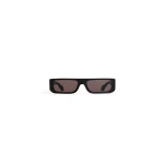 Alaia Rectangular Mask Sunglasses in Black, Sleek Frame | Sunglasses | Coveti