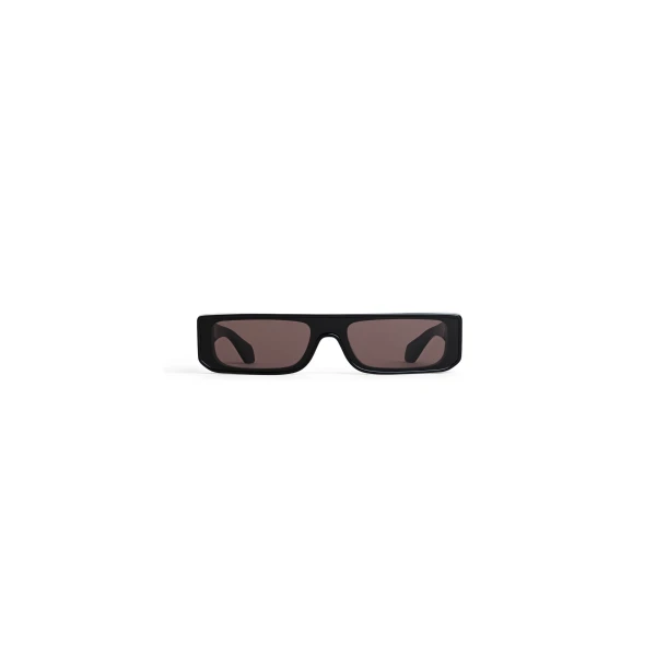 Alaia Rectangular Mask Sunglasses in Black, Sleek Frame | Sunglasses | Coveti