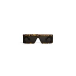Alaia Rectangular Mask Sunglasses in Havana Yellow | Sunglasses | Coveti