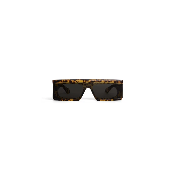 Alaia Rectangular Mask Sunglasses in Havana Yellow | Sunglasses | Coveti