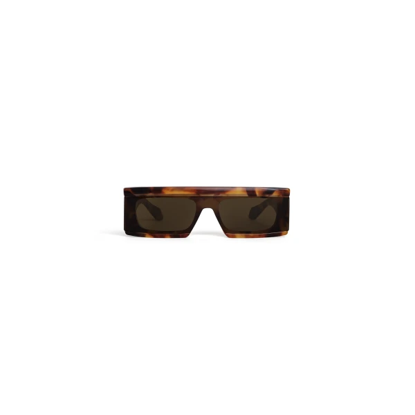 Rectangular Mask Sunglasses in Havana and Brown