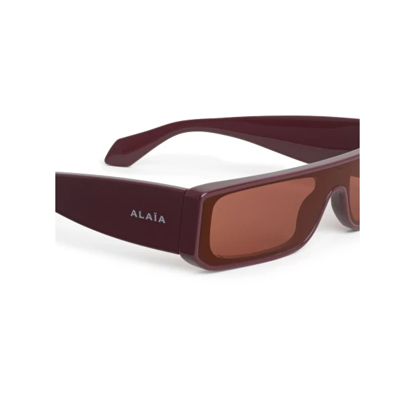 Alaia Rectangular Mask Sunglasses in Red, Sleek Frame | Sunglasses | Coveti