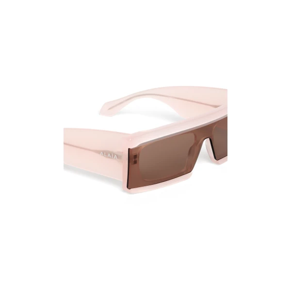 Alaia Rectangular Mask Sunglasses in Rose | Sunglasses | Coveti