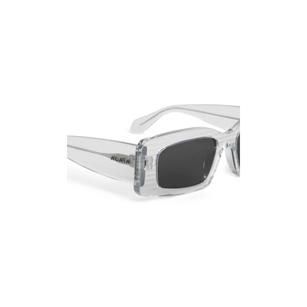 Alaia Rectangular Sunglasses in Crystal | Sunglasses | Coveti