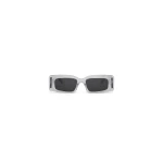 Alaia Rectangular Sunglasses in Crystal | Sunglasses | Coveti