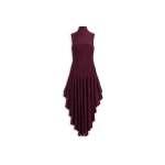 Alaia Sculpting Pointed Dress in Burgundy | Midi Dresses | Coveti