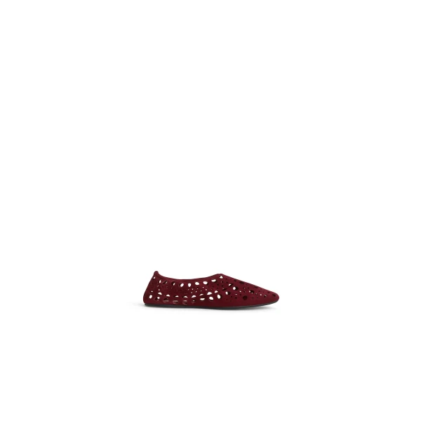 Slippers Vienne in Suede Calfskin, Cherry