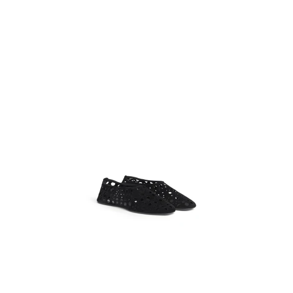 Alaia Slippers Vienne in Velvet Calfskin, Black | Flats | Coveti