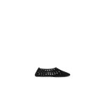 Alaia Slippers Vienne in Velvet Calfskin, Black | Flats | Coveti