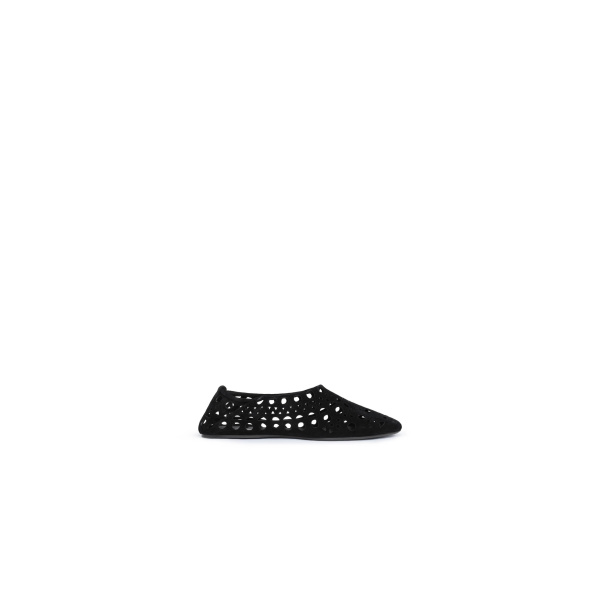 Alaia Slippers Vienne in Velvet Calfskin, Black | Flats | Coveti