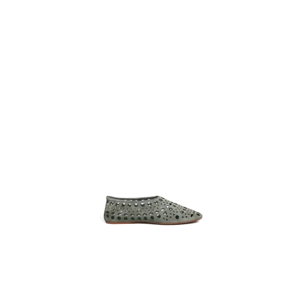 Slippers Vienne in Velvet Calfskin, Khaki