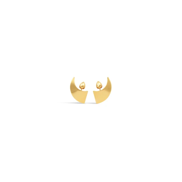 Small Edge Earrings in Gold