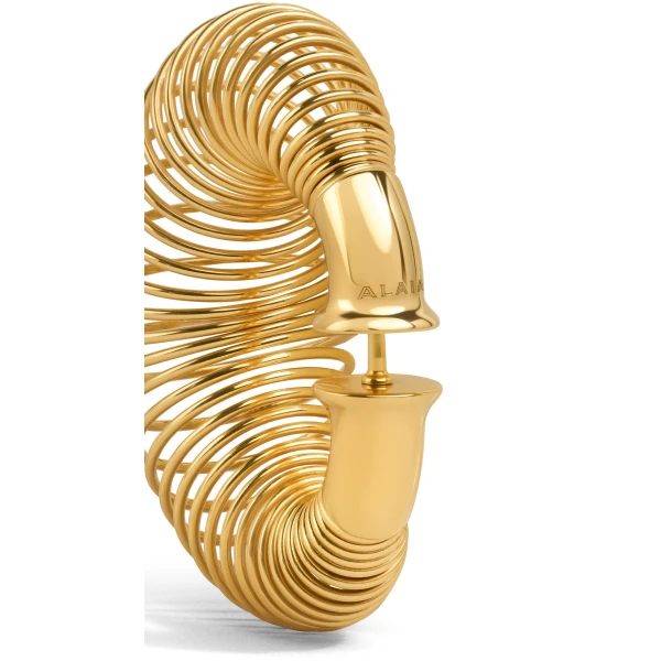 Alaia Small Spiral Hoops in Gold | Earrings | Coveti