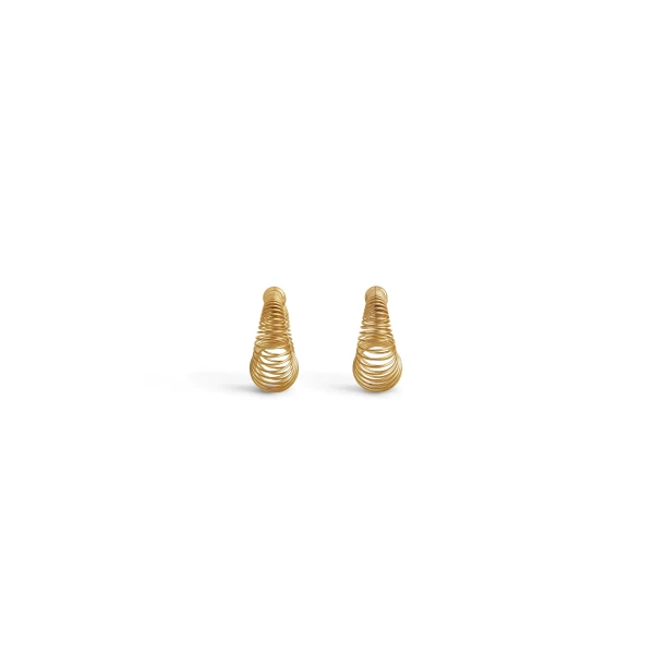 Alaia Small Spiral Hoops in Gold | Earrings | Coveti