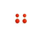 Alaia Sphere Small Pendant Earrings in Orange | Earrings | Coveti