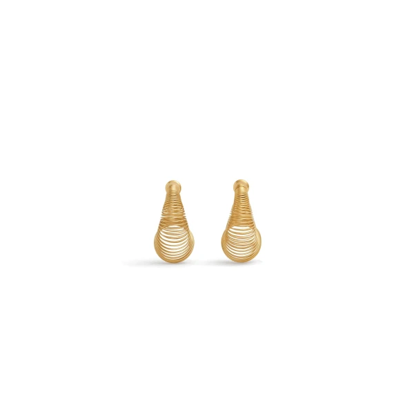 Alaia Spiral Hoop Earrings in Gold | Earrings | Coveti
