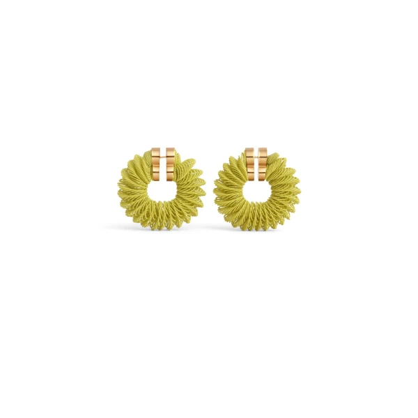 Spiral Hoop Earrings in Lemon Yellow
