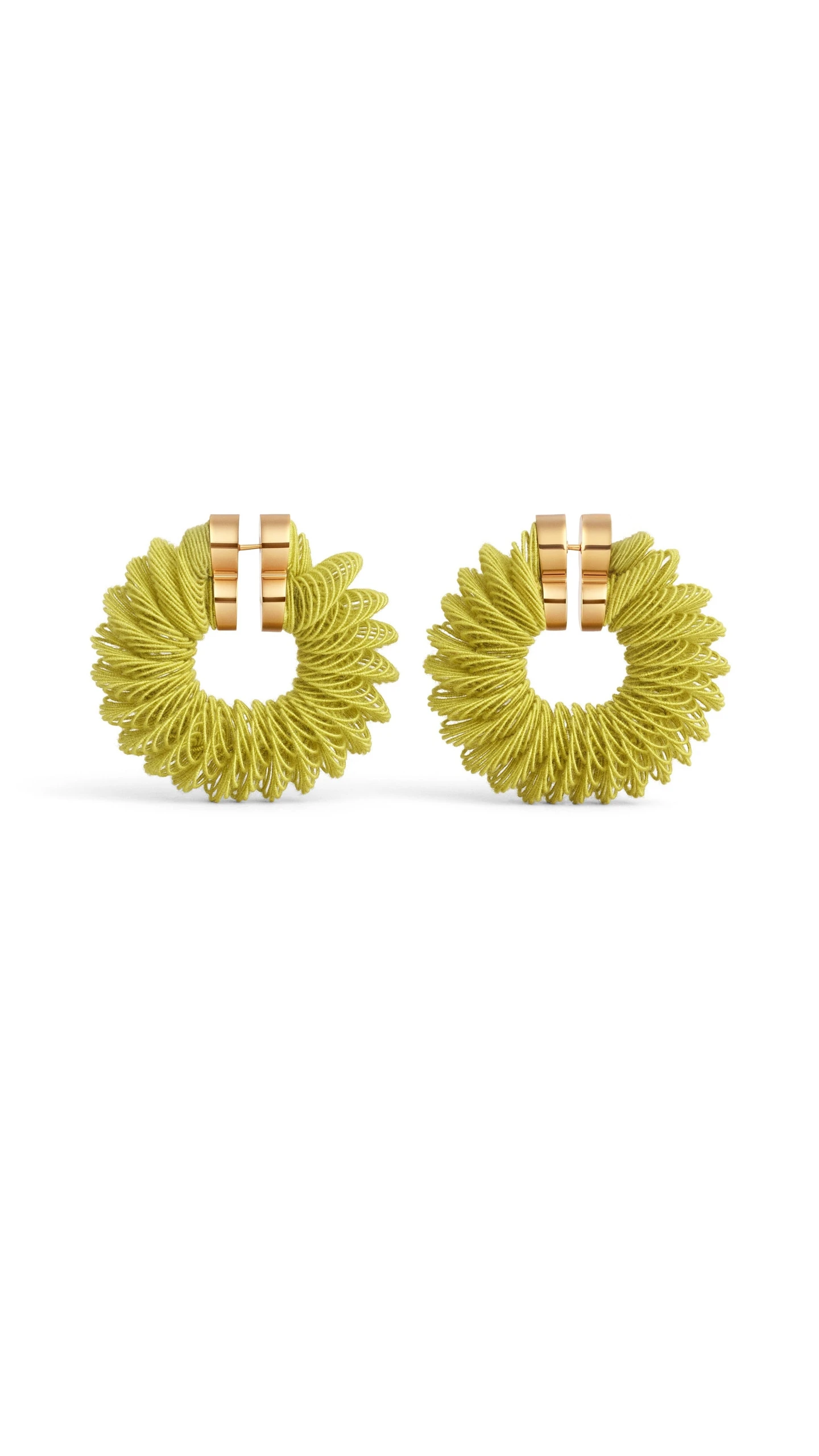 Alaia Spiral Hoop Earrings in Lemon Yellow Alaia Spiral Hoop Earrings in Lemon Yellow | Earrings | Coveti