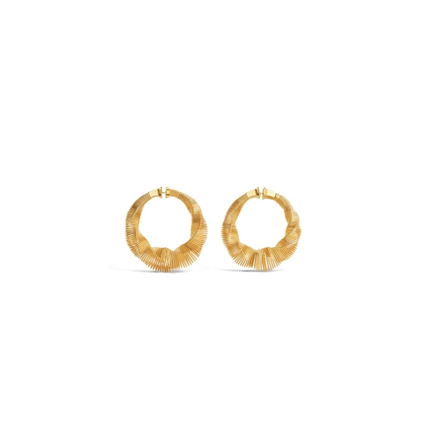 Spiral Square Hoops in Gold