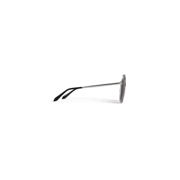 Alaia Square Aviator Sunglasses in Silver and Grey | Sunglasses | Coveti