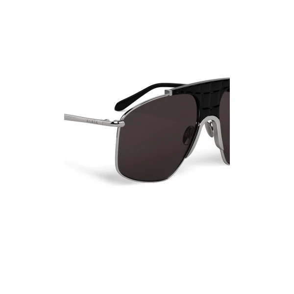 Alaia Square Aviator Sunglasses in Silver and Grey | Sunglasses | Coveti