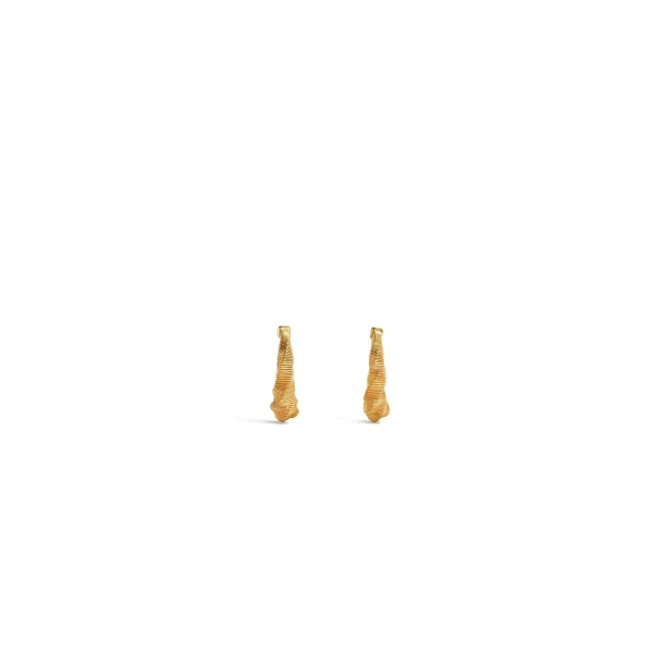 Alaia Square Spiral Small Hoops in Gold | Earrings | Coveti