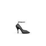 Alaia Strappy Pumps in Mesh, Black, 100 mm | Heels | Coveti