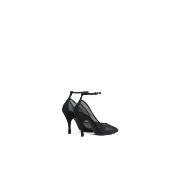 Alaia Strappy Pumps in Mesh, Black, 100 mm | Heels | Coveti