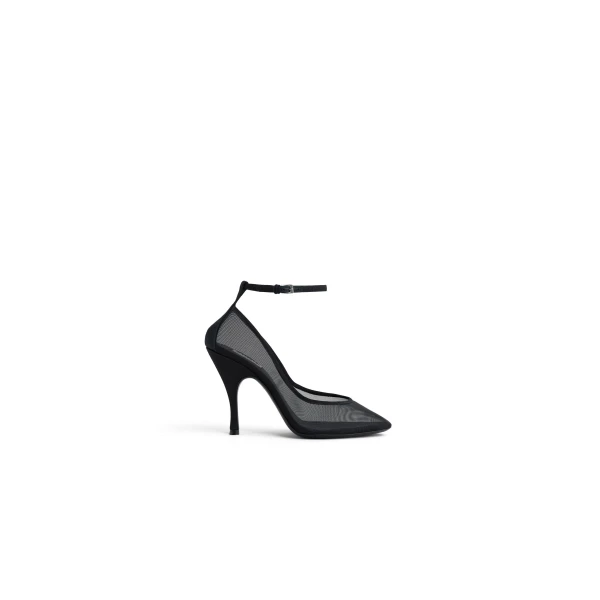 Strappy Pumps in Mesh, Black, 100 mm