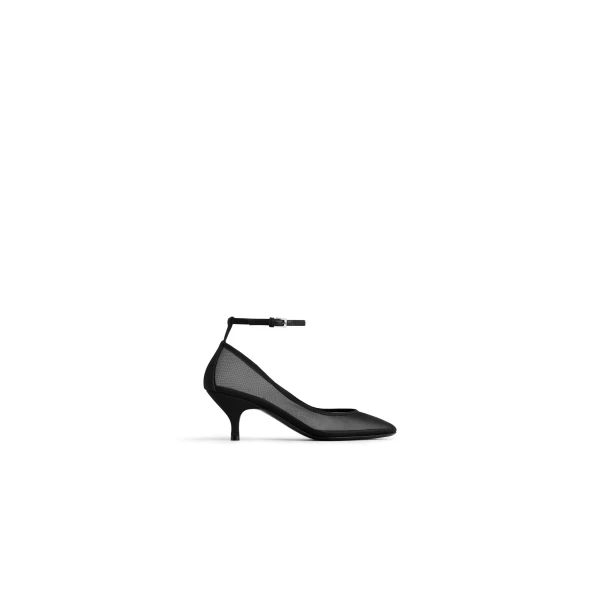 Alaia Strappy Pumps in Mesh, Black, 60 mm | Heels | Coveti