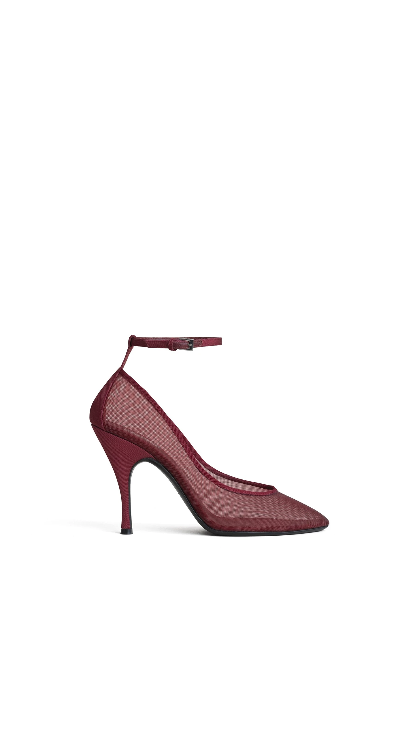 Alaia Strappy Pumps in Mesh, Bordeaux, 100 mm Alaia Strappy Pumps in Mesh, Bordeaux, 100 mm | Heels | Coveti