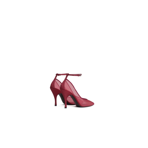 Alaia Strappy Pumps in Mesh, Coral | Heels | Coveti