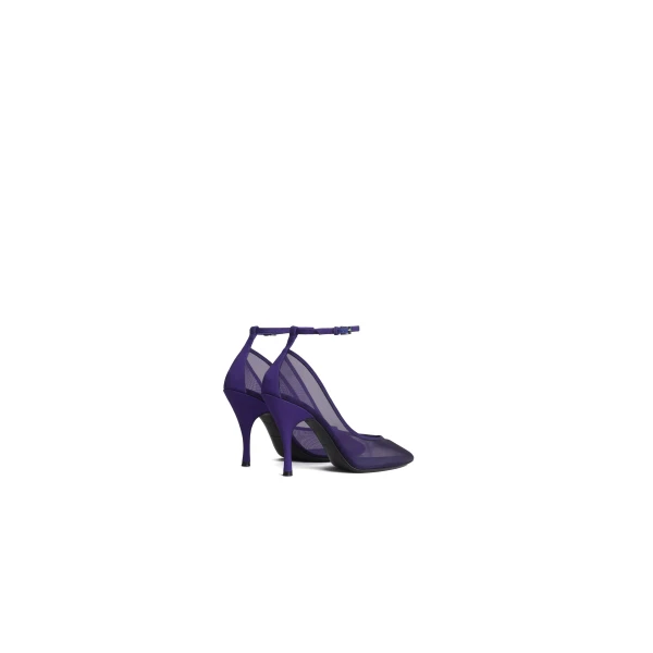 Alaia Strappy Pumps in Mesh, Iris | Heels | Coveti