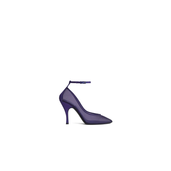 Alaia Strappy Pumps in Mesh, Iris | Heels | Coveti