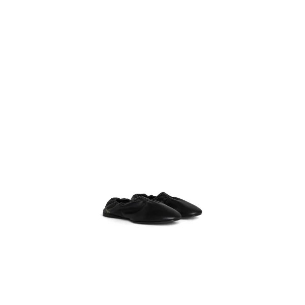 Alaia Supple Slippers in Leather, Black | Flats | Coveti