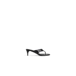 Alaia Thong Mules in Crocodile Embossed Calfskin, Black, 55 mm | Mules | Coveti